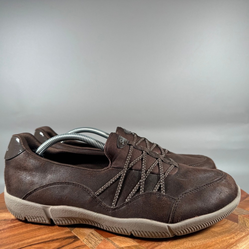 Skechers Womens 100193 Chocolate Brown Bungee Slip On Walking Shoes Size 9